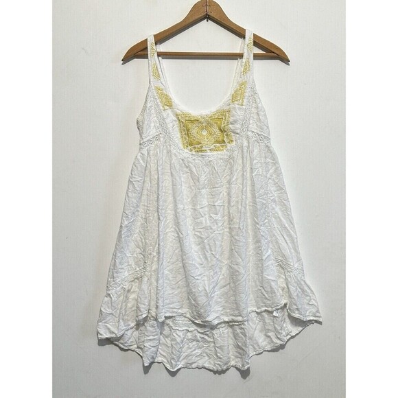 Lilka Women Medium White Yellow Embroidered Dress Anthropologie Cottagecore Boho - Picture 1 of 8